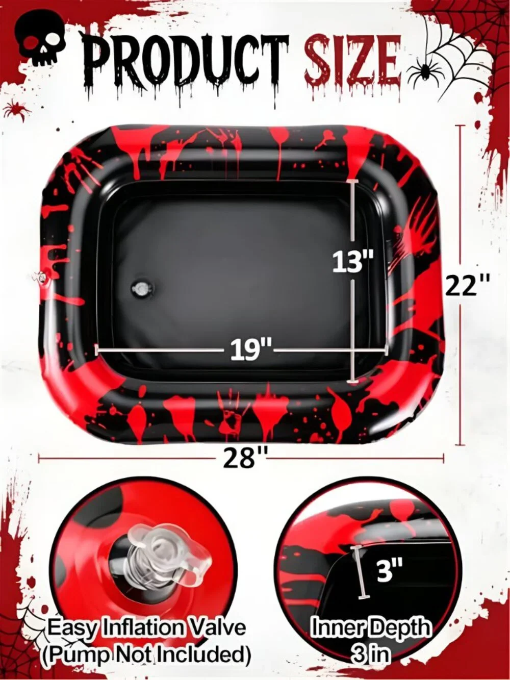 Halloween Inflatable Cooler for Party Decorations, 28'' x 22''